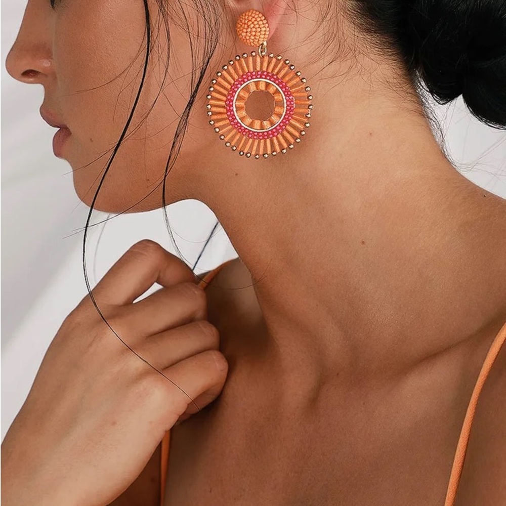 LULU’S | Lollipop Orange Beaded Statement Earrings